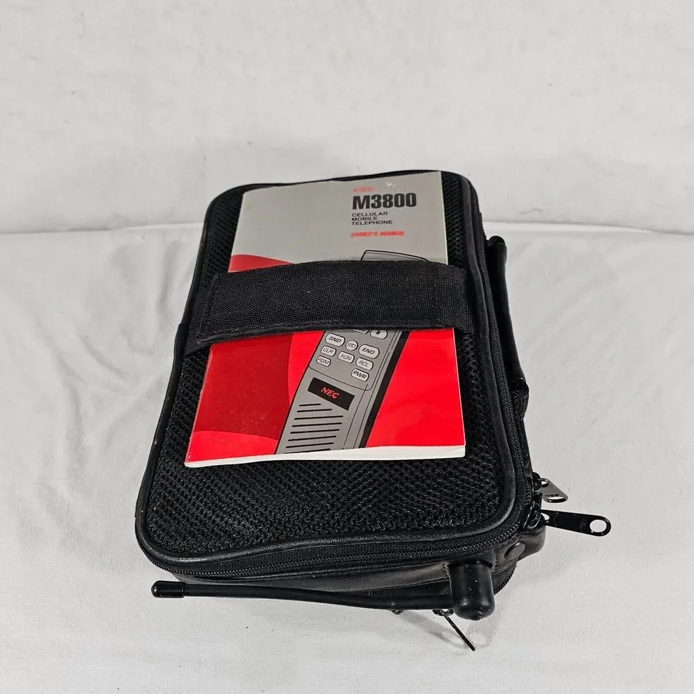 Vintage NEC‎ Cellular Mobile Phone TR5E800-31B with Original Bag/Manual UNTESTED